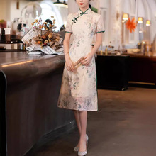 高端旗袍先生崔万志官方旗舰店奢华大牌一珂锦绣旗袍新款 长款