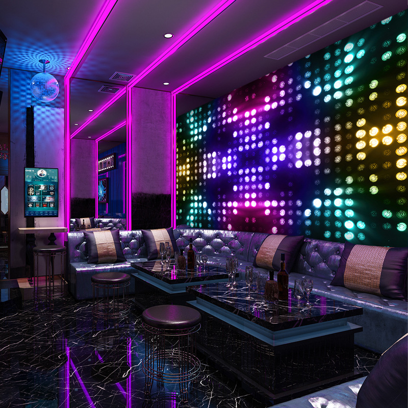 立体酒吧ktv夜店包厢民宿主题房静吧闪光走廊过道装饰背景墙壁画