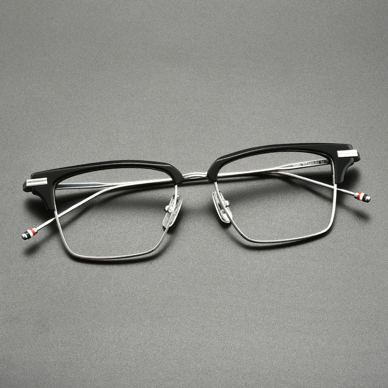 0成交20副余文乐同款近视眼镜框复古男光学纯钛板材眼