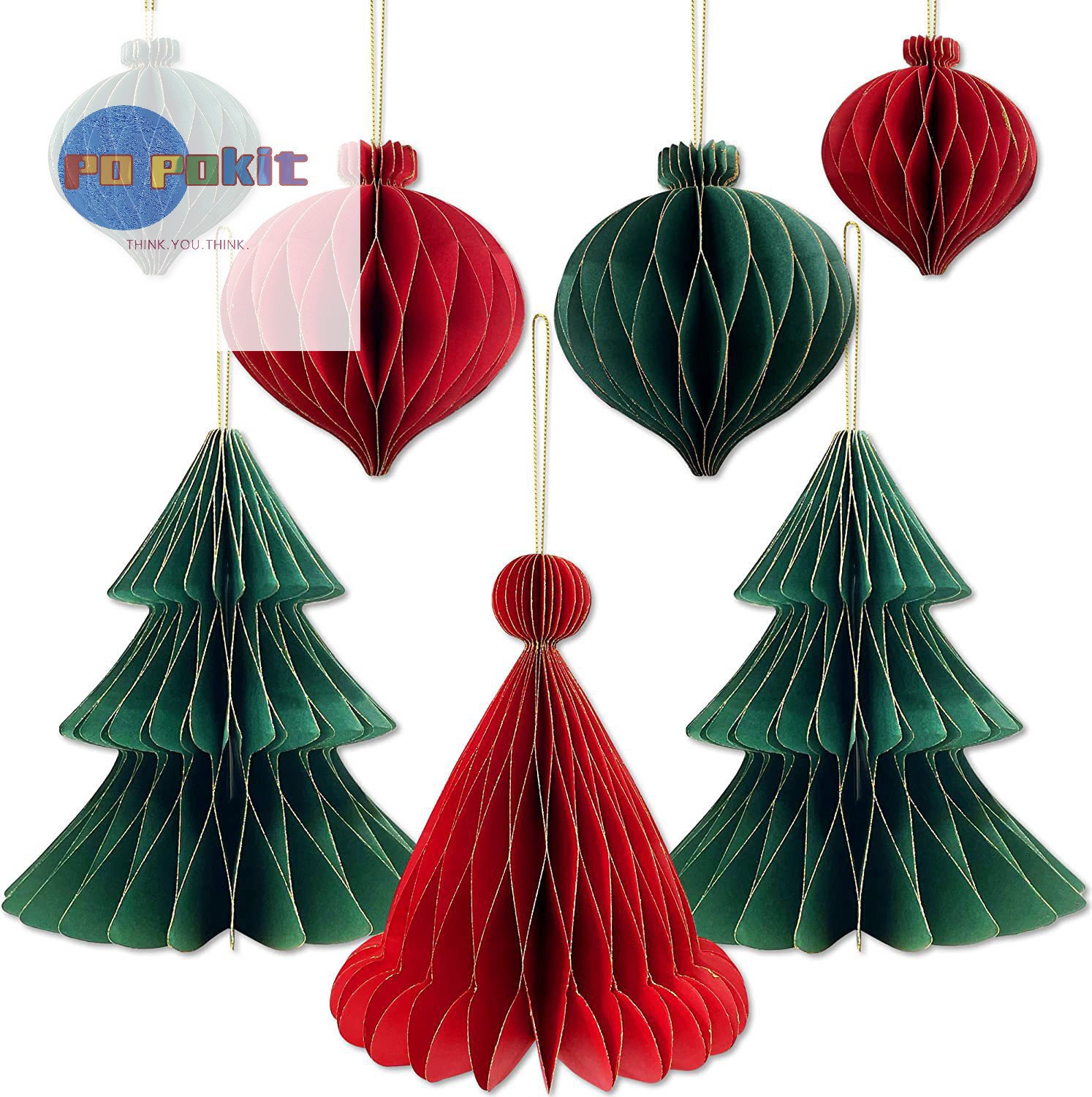 以然厚纸蜂窝圣诞树挂件硬纸撒粉蜂窝球挂件异形蜂窝挂件圣诞节装