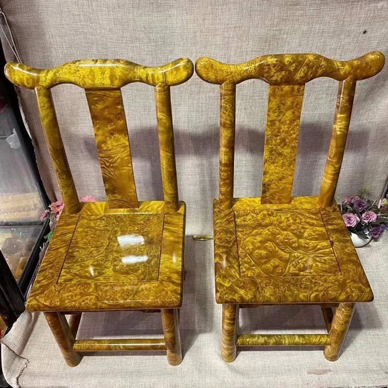 正品金丝楠木黄金樟靠背椅家用儿童椅红木椅官帽椅书桌凳旅行凳换