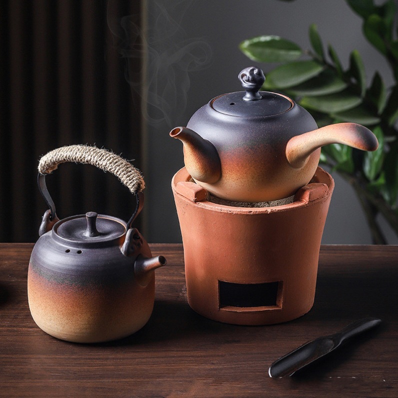 炭炉陶土老式红泥小火烧炭炉家用户外烤茶炉功夫煮茶器烧水壶小