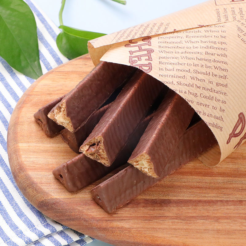 巧克力角长条巧克力棒威化夹心饼干脆零食整盒独立小包装