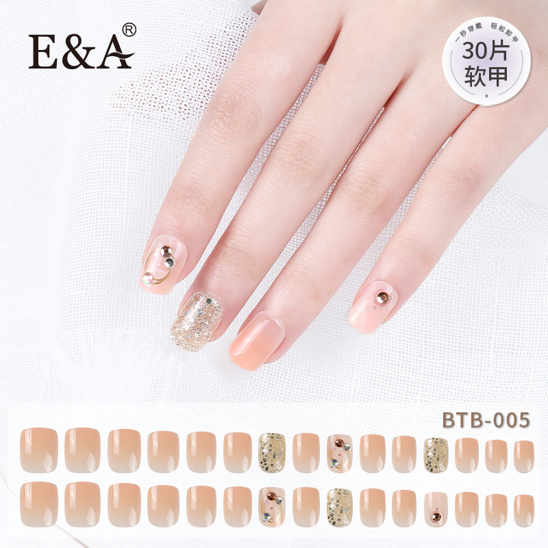 Handmade Wear Nail Tip Finished Product Wholesale Wear Nail Fake Nail Patch New High-Grade Bridal Manicure Wholesale