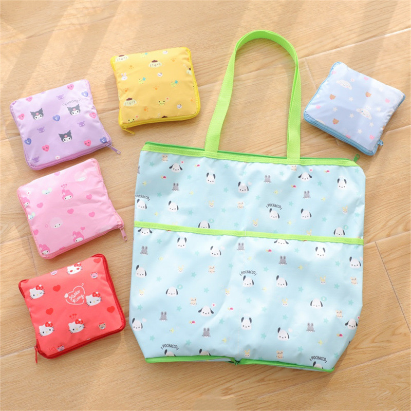 新款大容量环保购物袋便携可折叠外出收纳袋购物袋手提单肩背袋