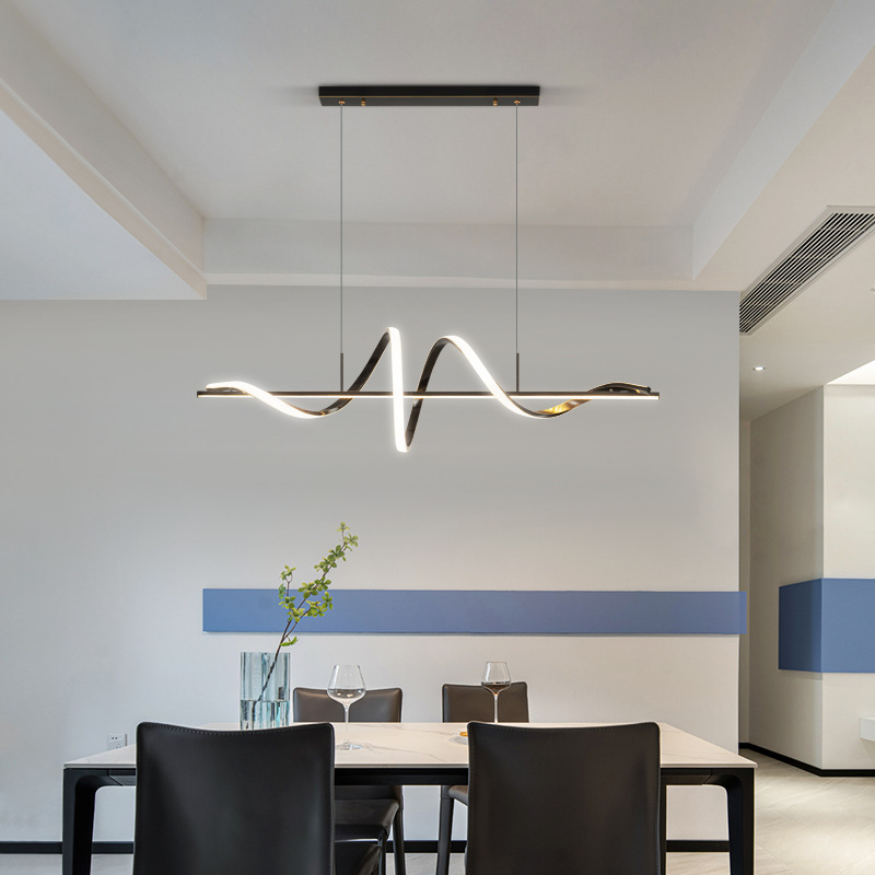 2022年新款灯具饭厅餐桌吧台北欧极简餐厅简约造型长条线条灯