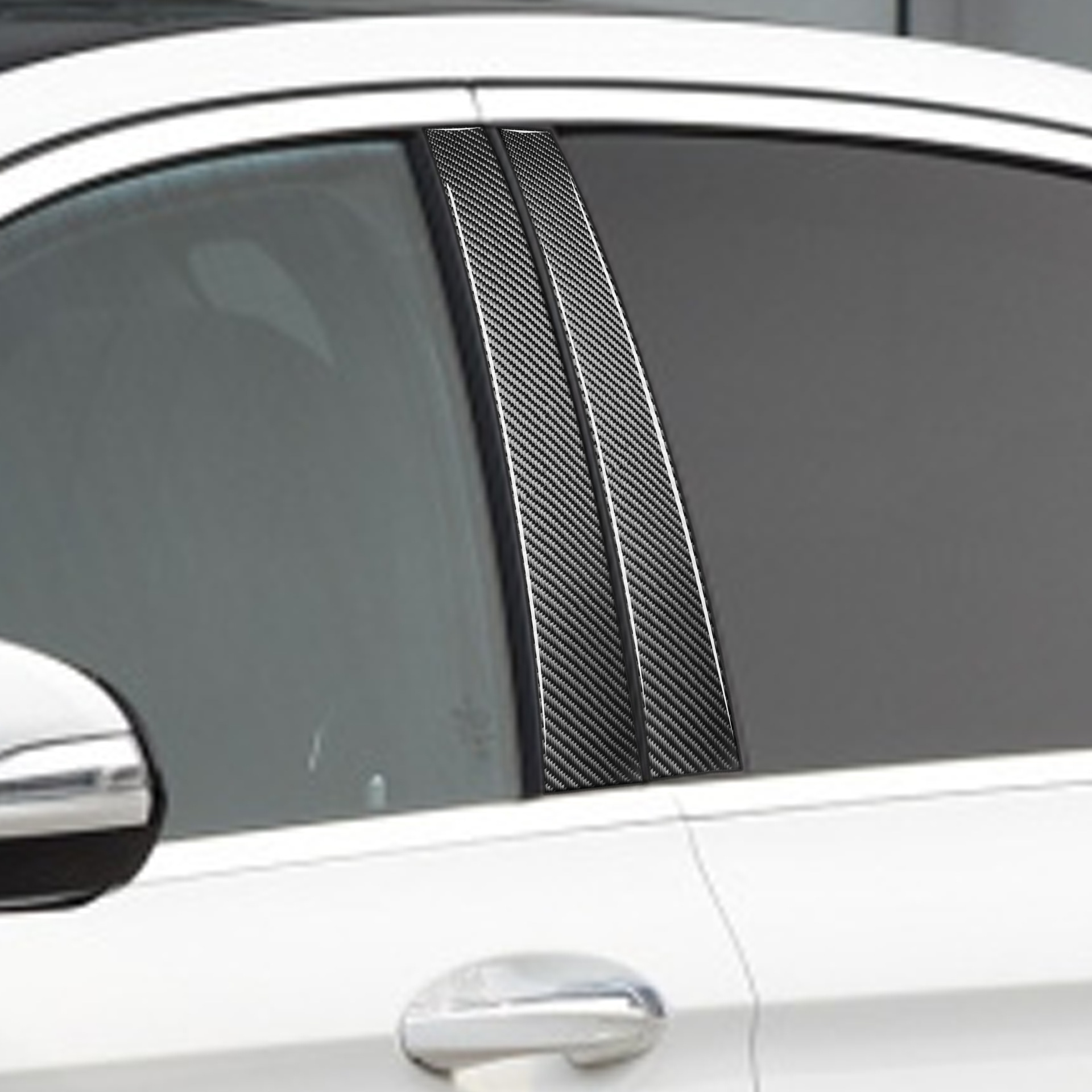 适用奔驰e级2016-2018 b柱贴碳纤维外饰造型窗装饰条汽车改装配件