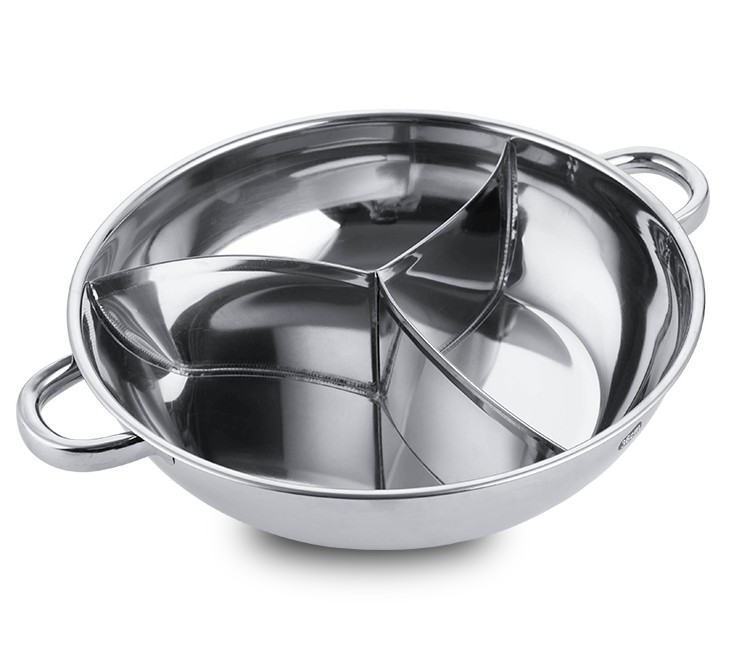 鸳鸯锅三味火锅四宫格锅火锅盆清汤锅鸳鸯锅电磁炉四味火锅