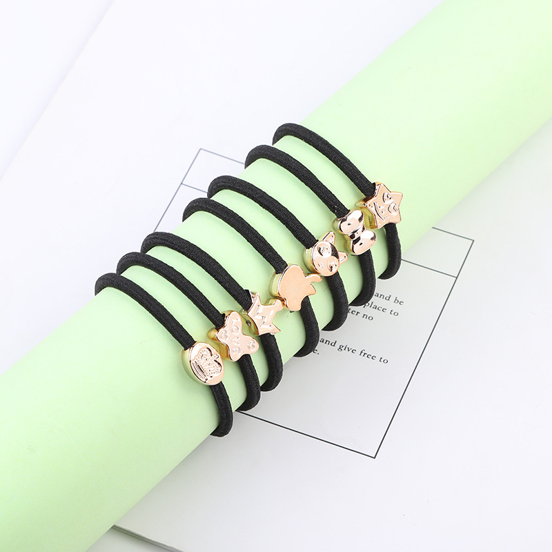 Golden Balls Hair Band Hair Rope Rubber Band Hair Accessories Small Jewelry Hair Band for Hair Ties 2 Yuan Store Supply Factory Wholesale Small Gifts