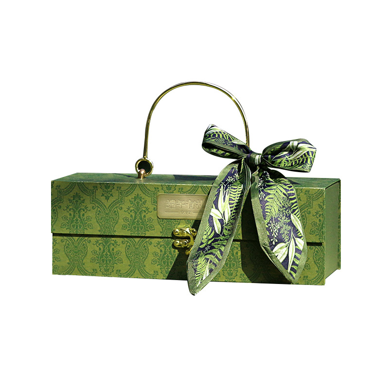 In Stock 2024 Dragon Boat Festival Zongzi Gift Box High-Grade Packaging Box Portable Light Luxury Gift Box Empty Box Customization