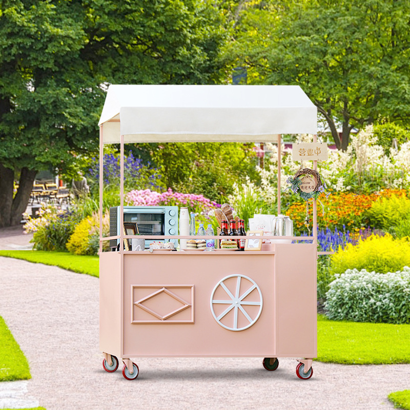 创意摆摊小推车移动超市促销餐车户外活动夜市售货车小吃手推车