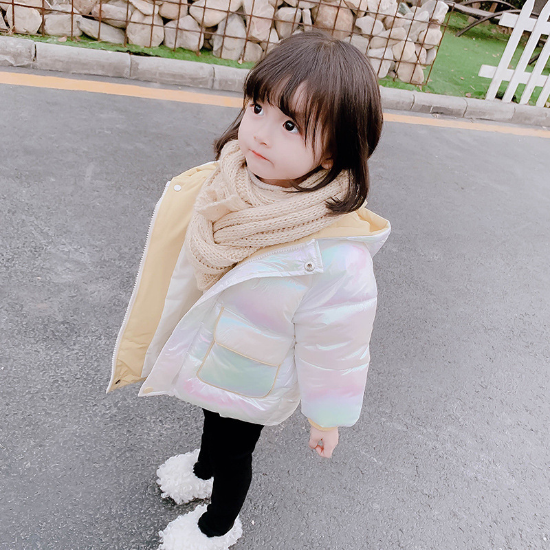 女宝宝冬装棉衣女童2021新款洋气中小童羽绒棉服女孩亮面加厚外套