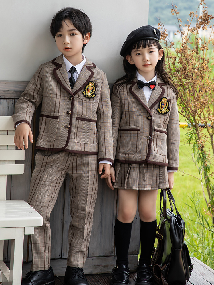 儿童校服英伦风套装中小学生礼服幼儿园秋季园服春秋款班服三件套