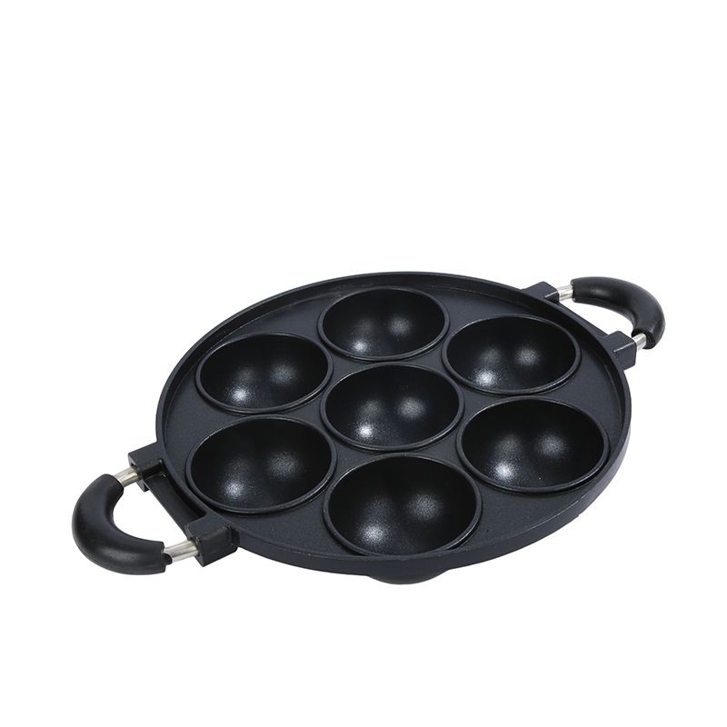 7-Hole Egg Waffle Die Casting Baking Dish Multi-Functional Octopus Small Balls Cake Mold Easy to Take off round Hole Baking Tray