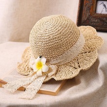巴拿马编织草帽女夏季海边沙滩遮阳帽子度假太阳帽新款可折叠