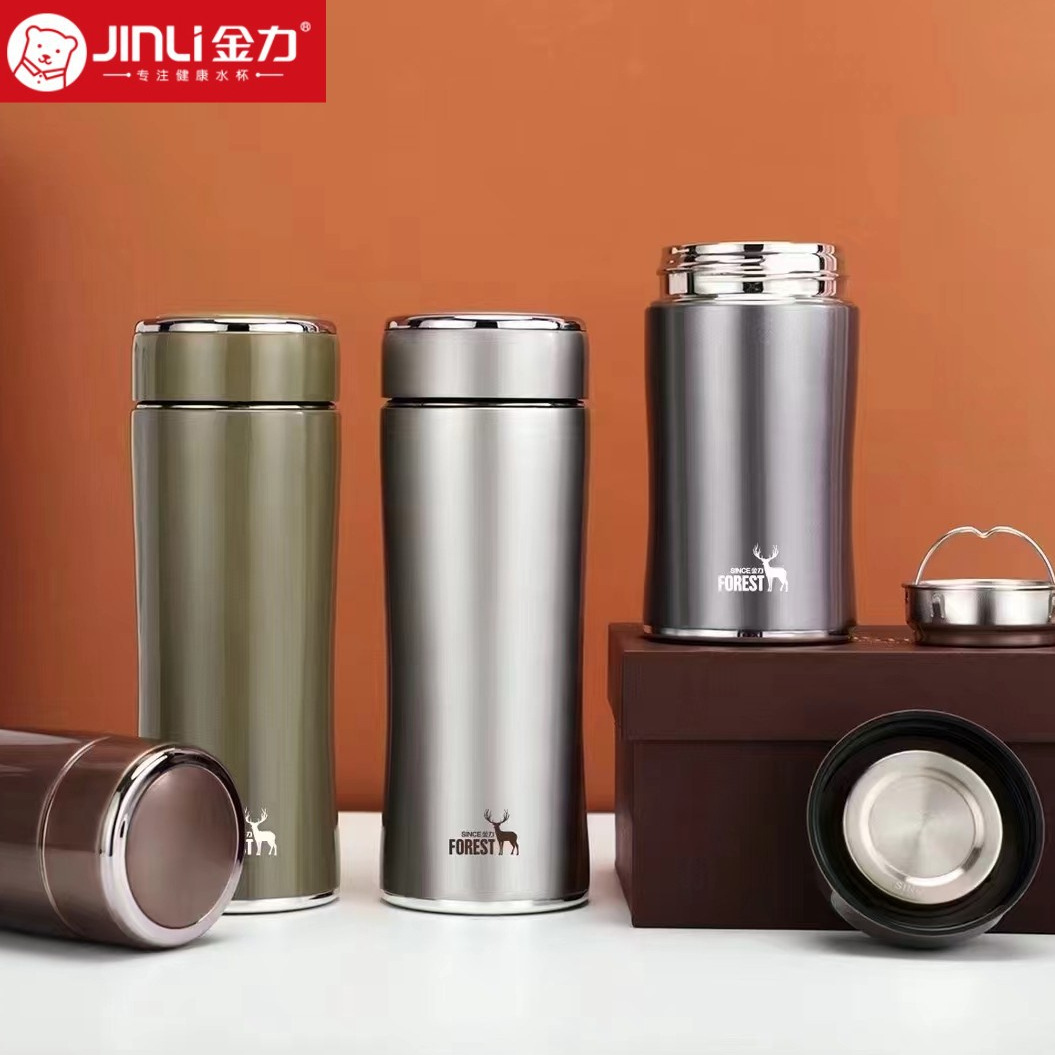 金力304不锈钢真空保温杯商务礼品杯泡茶杯随手水杯子礼盒JL8791