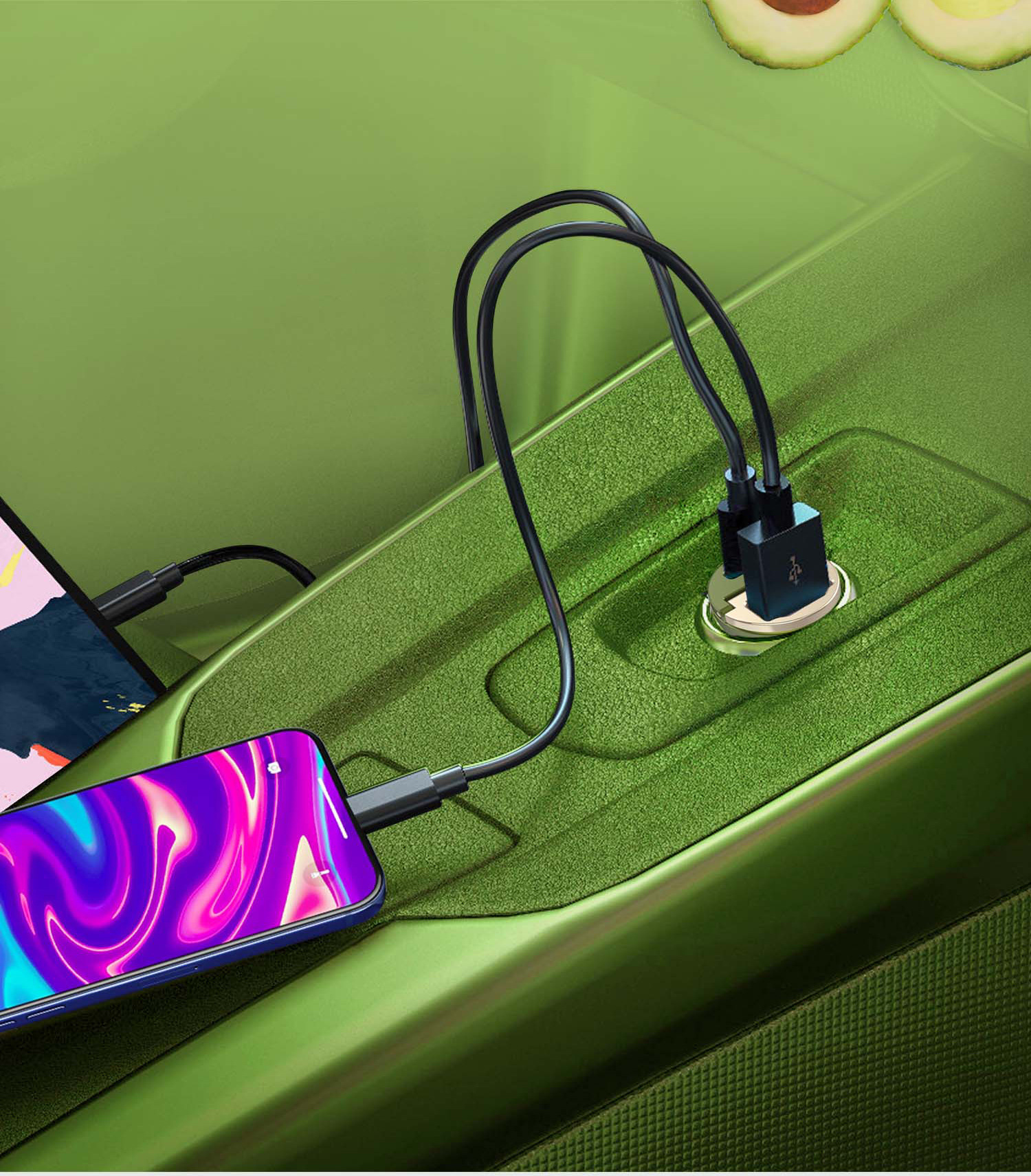 飞利浦车载充电器适用苹果pd20w快充华为22.5w快充点烟器转换插头