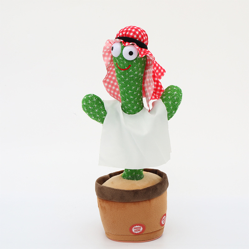 Tiktok Same Style Internet Celebrity Dancing Twisted Cactus Amazon Enchanting Plush Toy That Can Sing and Learn to Speak