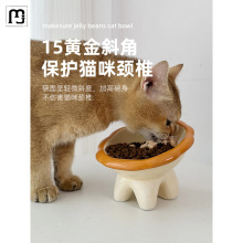 瑞策猫碗陶瓷防打翻大口径猫咪水碗猫食盆狗狗碗保护颈椎防黑下巴