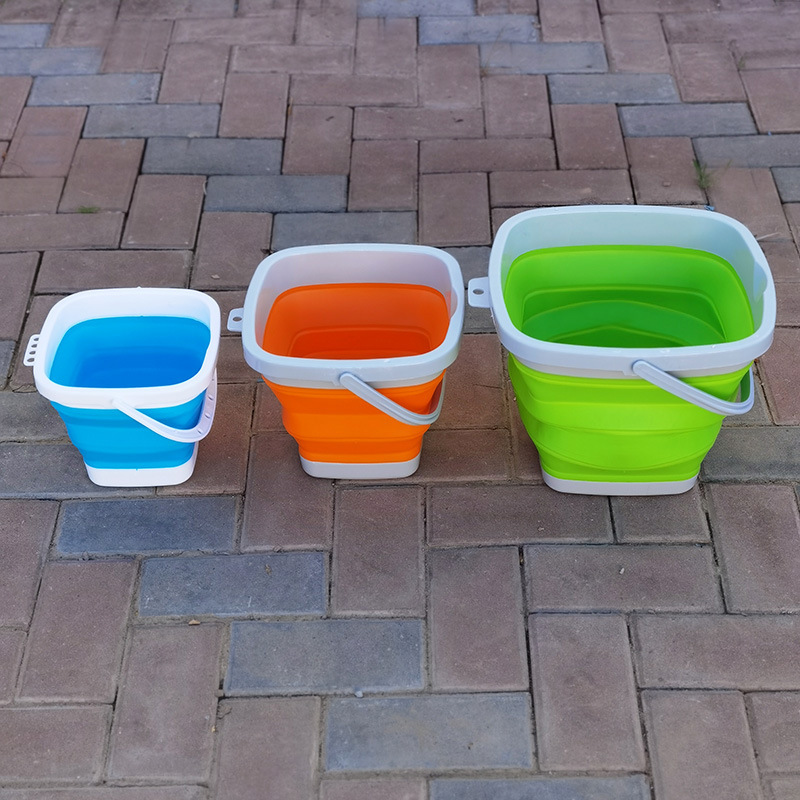 可折叠水桶 钓鱼户外方形塑料桶手提活鱼桶渔具用品批发