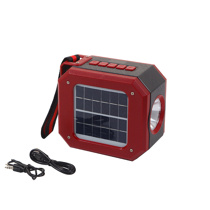 Outdoor Sports Portable FM Radio Subwoofer Bluetooth Audio Solar Flashlight Bluetooth Wireless Speaker