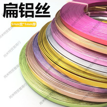 5mm宽1mm厚漆包线氧化扁铝丝造型线diy手工彩色金属线材料扁铝线