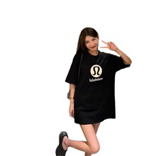 冰感棉圆领短袖T恤女2024春夏新款韩版潮牌宽松修身套头打底衫女