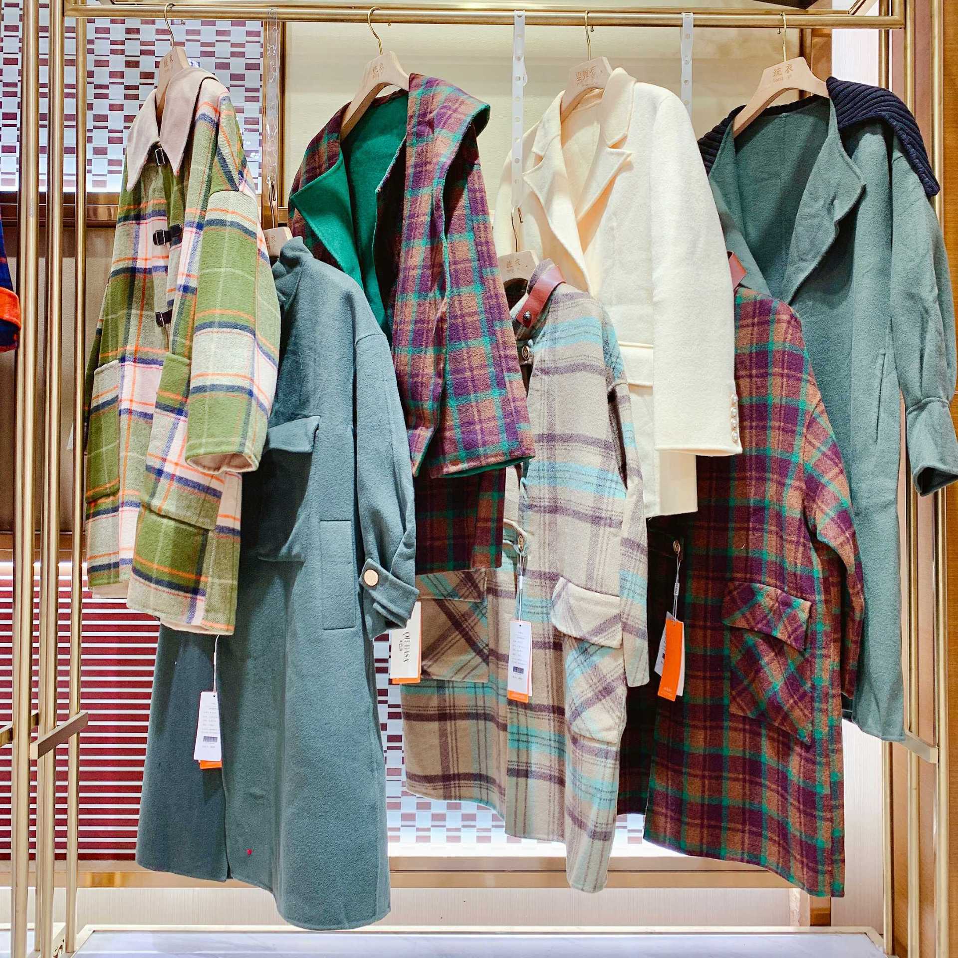 秋芭莎大衣双面羊绒外套品牌女装专柜撤柜品牌折扣尾货尾单货源