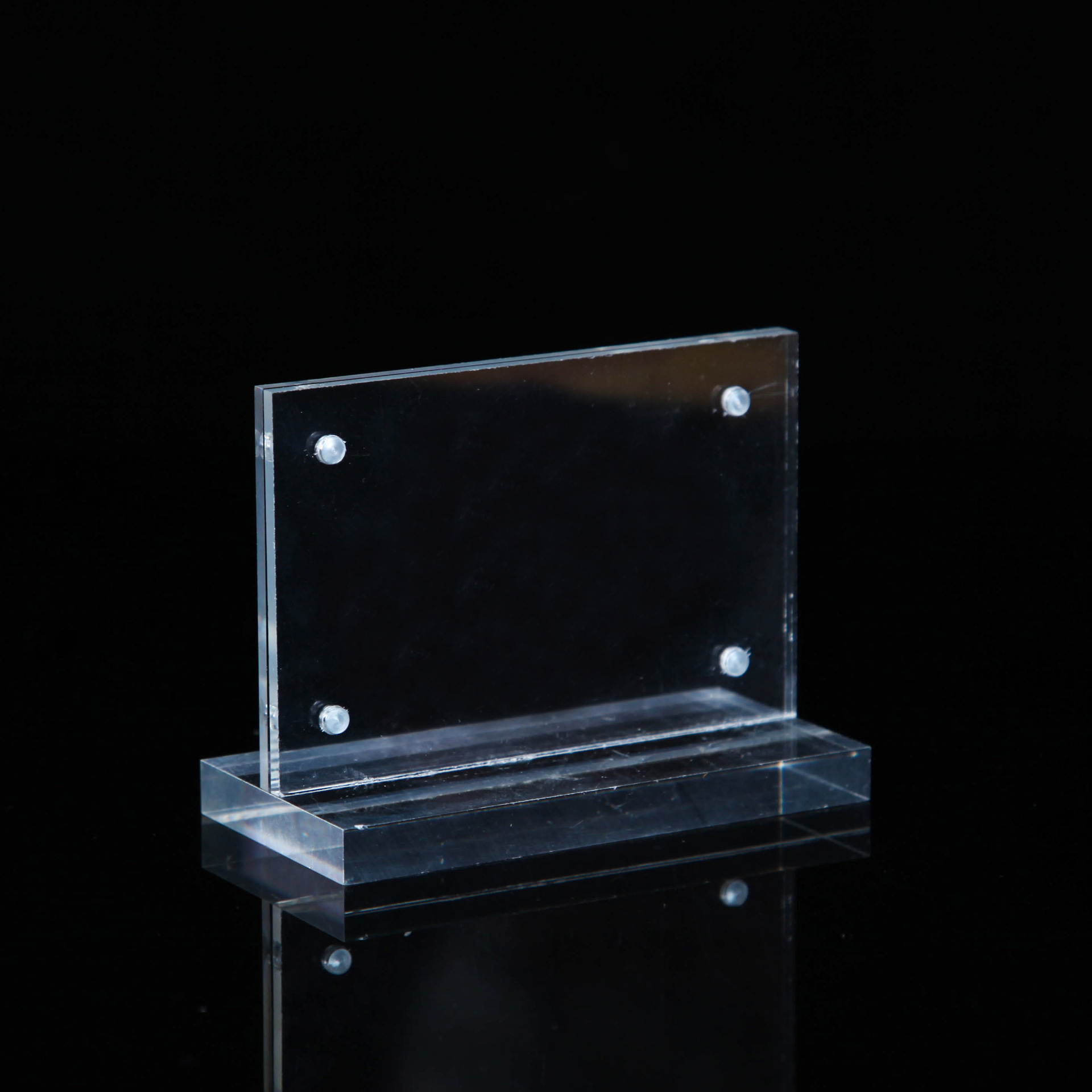 厂家定制亚克力双层磁扣l型台卡价格牌桌牌展示架扫码支付牌定制