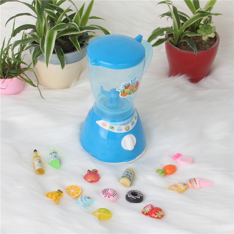 电动仿真灯光果汁机玩具儿童过家家厨房迷你食玩男孩女孩生日礼物
