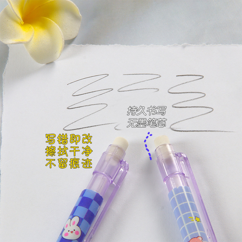 Students' Propelling Pencil Cute Purple Planet Propelling Pencil Creative Cutting-Free Retractable Painting Sketching Pencil