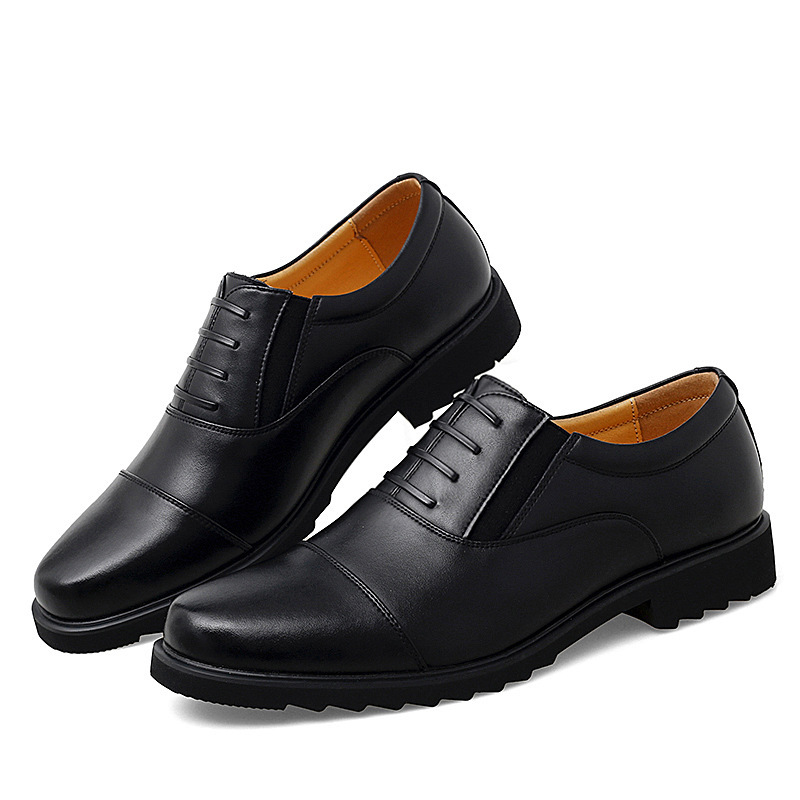 Men's Business Casual Leather Shoes Three-Joint Security Work Shoes Black Four Seasons Leather Shoes Soft Bottom Non-Slip Men's Shoes