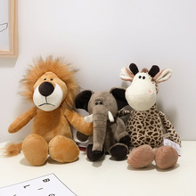 森林动物公仔狮子老虎大象小浣熊玩偶抓机布娃娃毛绒玩具厂家批发