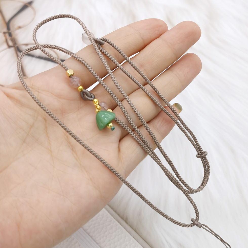 3成交2947件项链绳子手工编织高档挂脖吊坠绳黄金细玛瑙调节翡翠挂坠