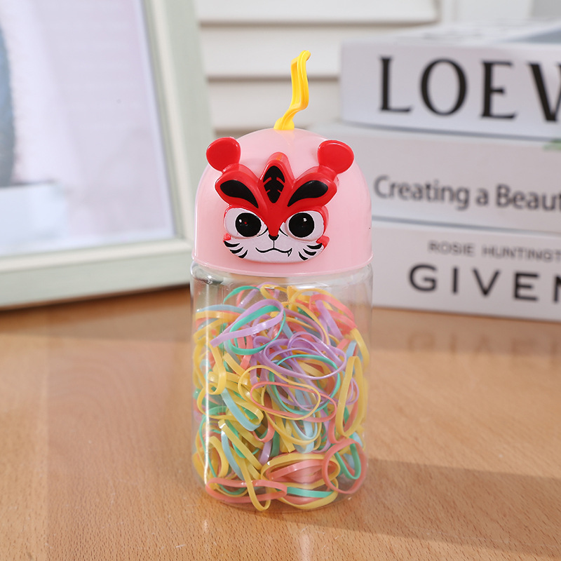 New Little Tiger Cute Cartoon Rubber Band Disposable Rubber Band Color Top Cuft Headdress Strong Pull Constantly Children's Rubber Band