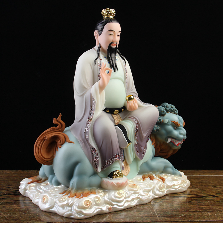汉白玉太乙救苦天尊坐骑九头狮神像树脂居家供奉家用太乙真人佛像