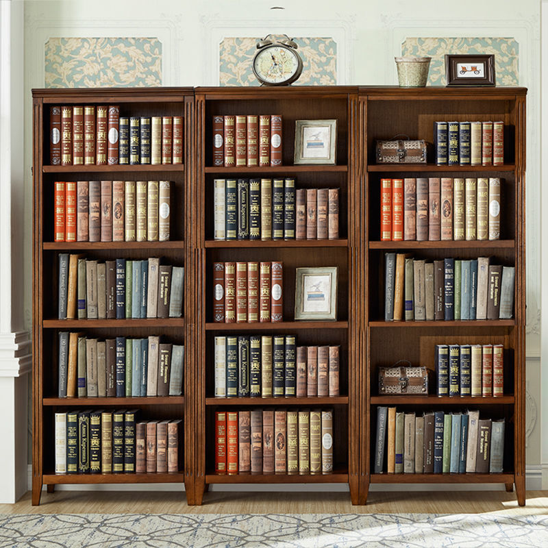 美式书柜奢优绝家具实木展示柜落地置物架书橱简约多层书架组合