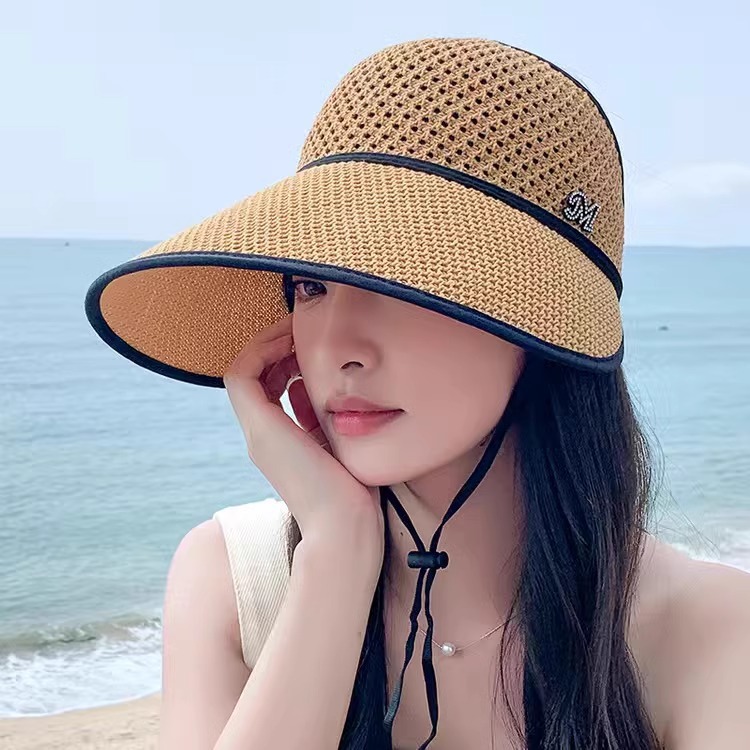 Summer Middle-Aged and Elderly People's Hats Lady Mom Sun Hat Face Cover Sun-Proof Breathable Thin Big Brim Air Top Hat