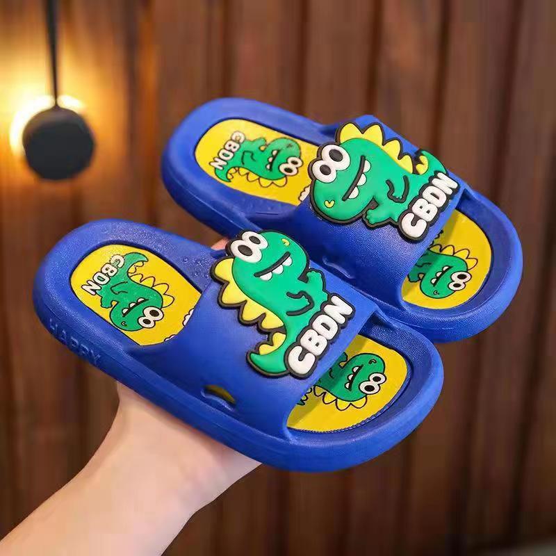 2023 New Children's Sandals Summer Cartoon Dinosaur Boys Girls Home Non-Slip Children Soft Bottom Slippers