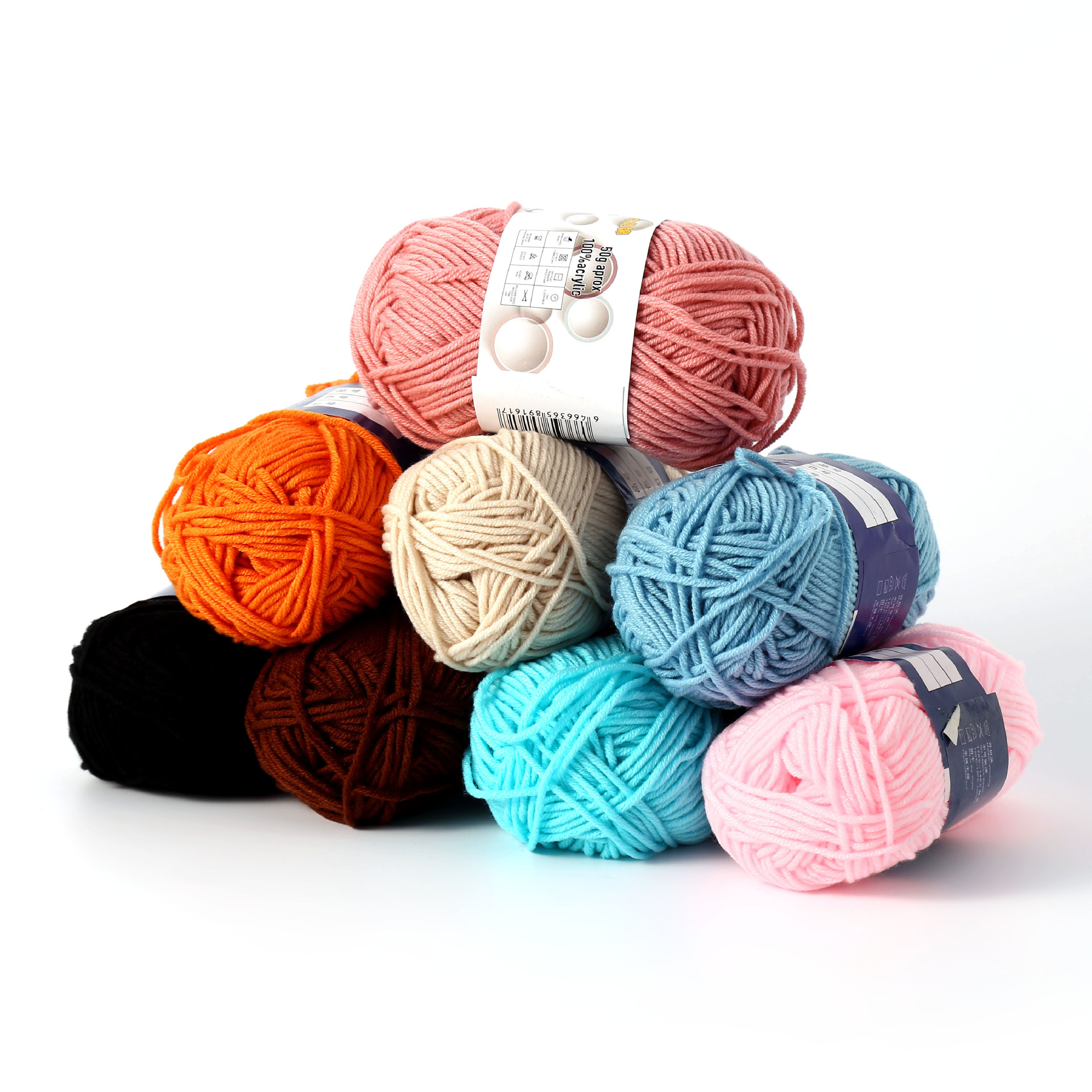 5股牛奶棉毛线团玩偶发夹diy材料包钩包宝宝线5股毯子婴儿毛线