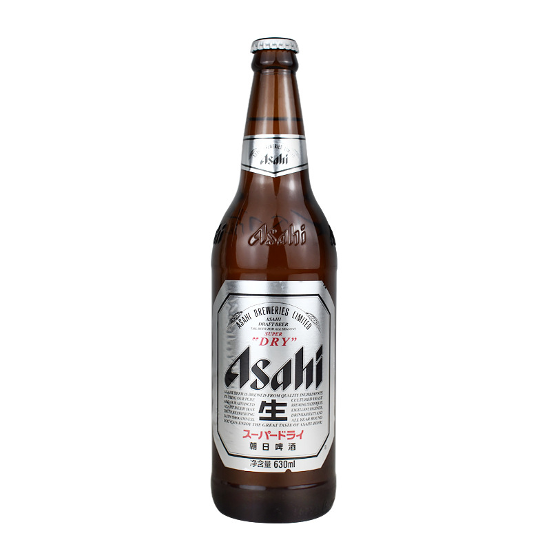 asahi朝日啤酒630ml*12瓶装超爽啤酒 日式爽口啤酒小麦生黄啤酒