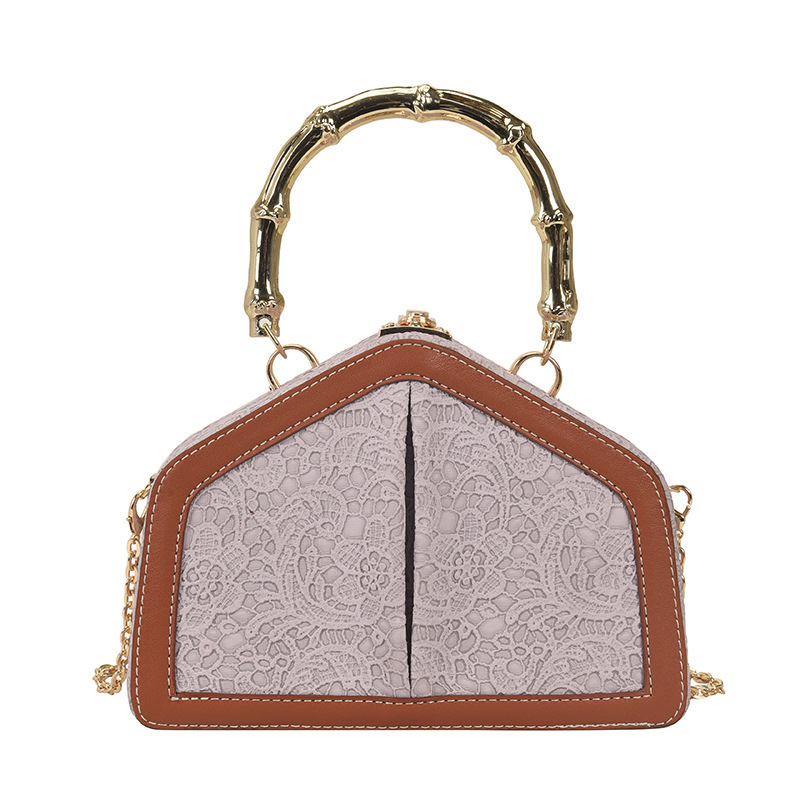 Foreign Trade Bag Women's Bag New European and American 2023 Fashion Retro Textured Ins Hand Holding Crossbody Chain Box Bag Pu