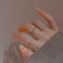 戒指女个性ins设计高级感开口戒三件套2023年新款潮轻奢指环手饰