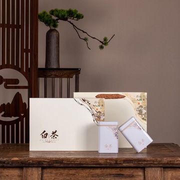 100克两罐装 安吉茗茶白茶礼品盒空包装盒 新款白茶通用礼盒茶盒