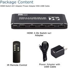 HDMI切换器4进一出 HDMI2.0切换器 高清切换器 HDR10 杜比 4k60hz