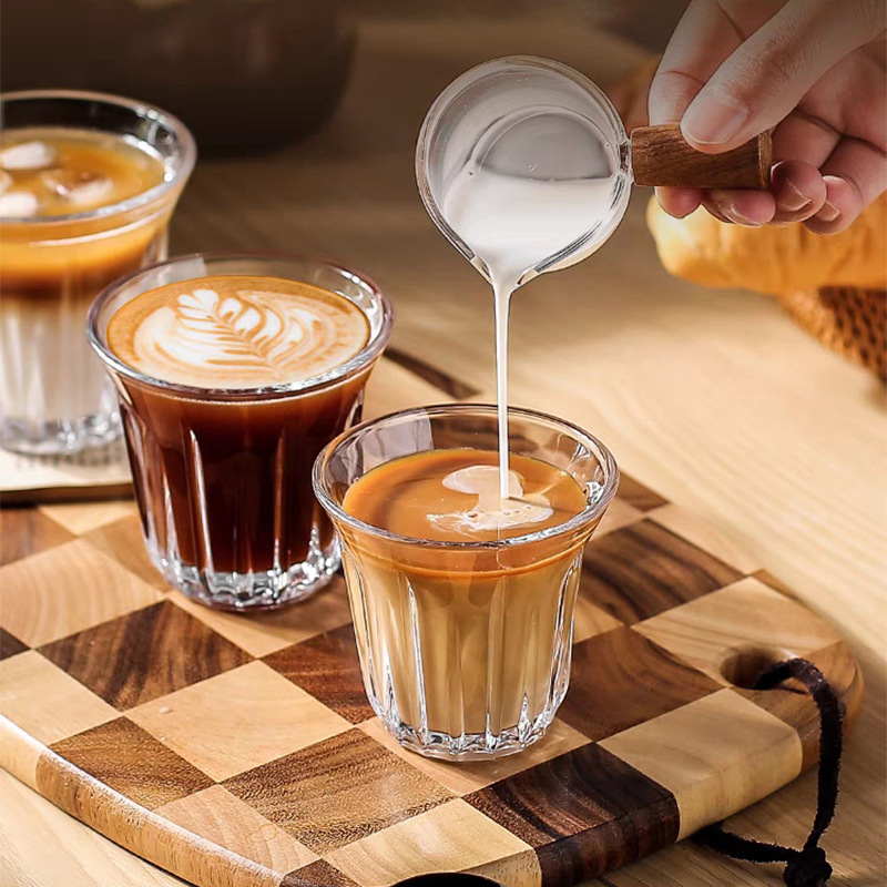 澳白杯耐高温咖啡厅拉花杯钢化玻璃杯轰炸机意式浓缩拿铁杯咖啡杯