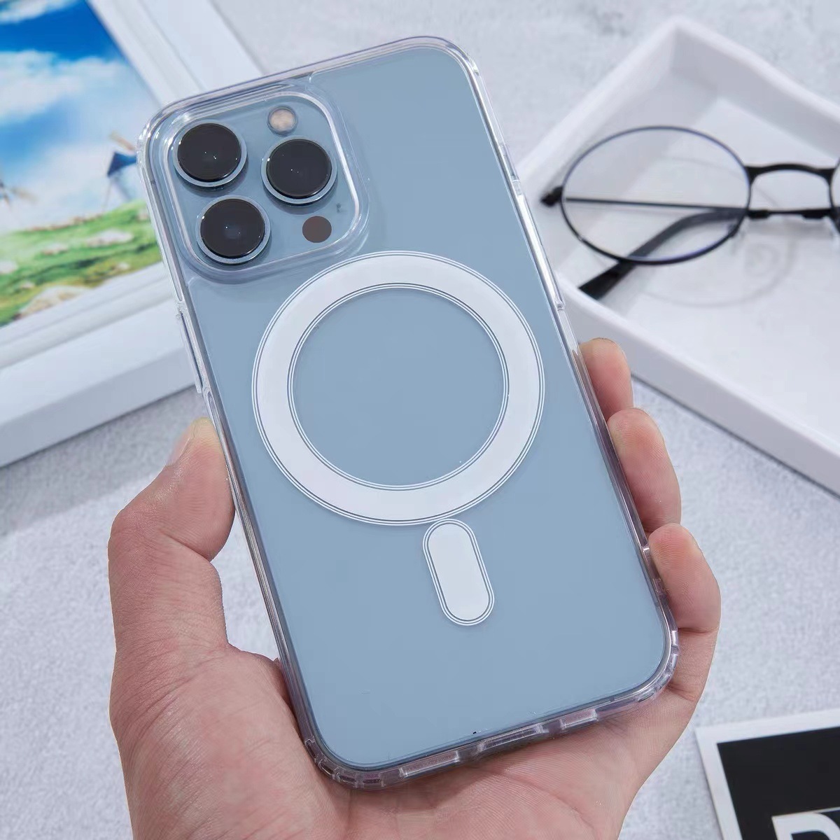 适用iphone13官方magsafe磁吸手机壳苹果12磁吸手机壳无线充磁吸