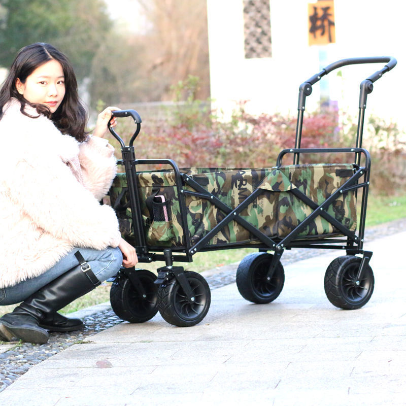 野营折叠车户外车拉杆手推购物摆摊折叠便携家用买菜钓鱼露营拉货