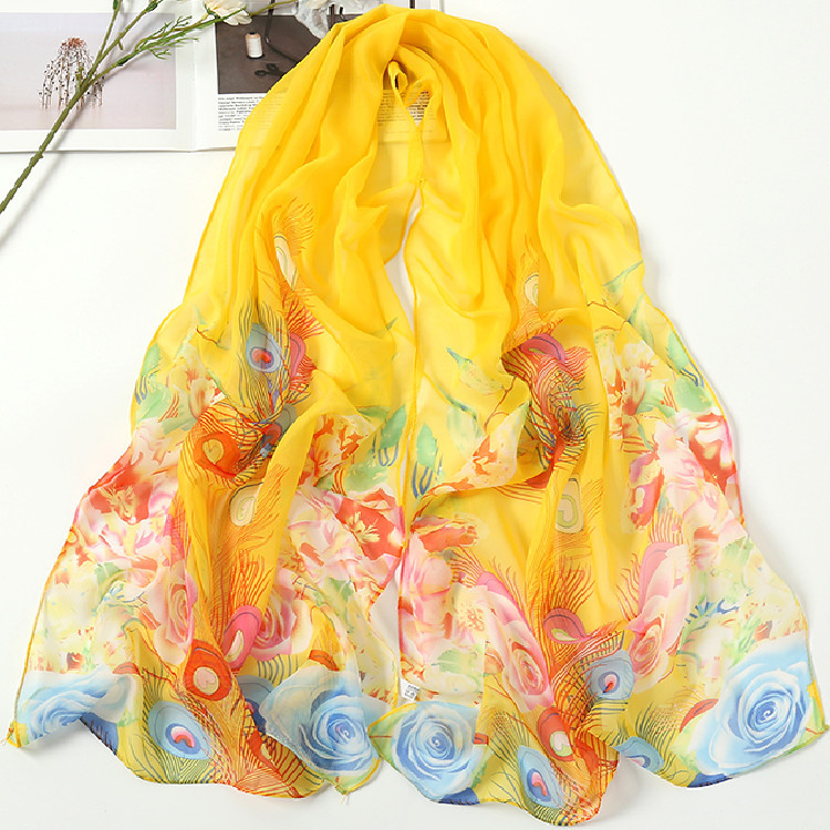 summer scarf Spring and Autumn New Magpie Spring Women's Chiffon Long Scarf Wholesale Small Scarf Scarf Gift Gift Factory Direct Sales