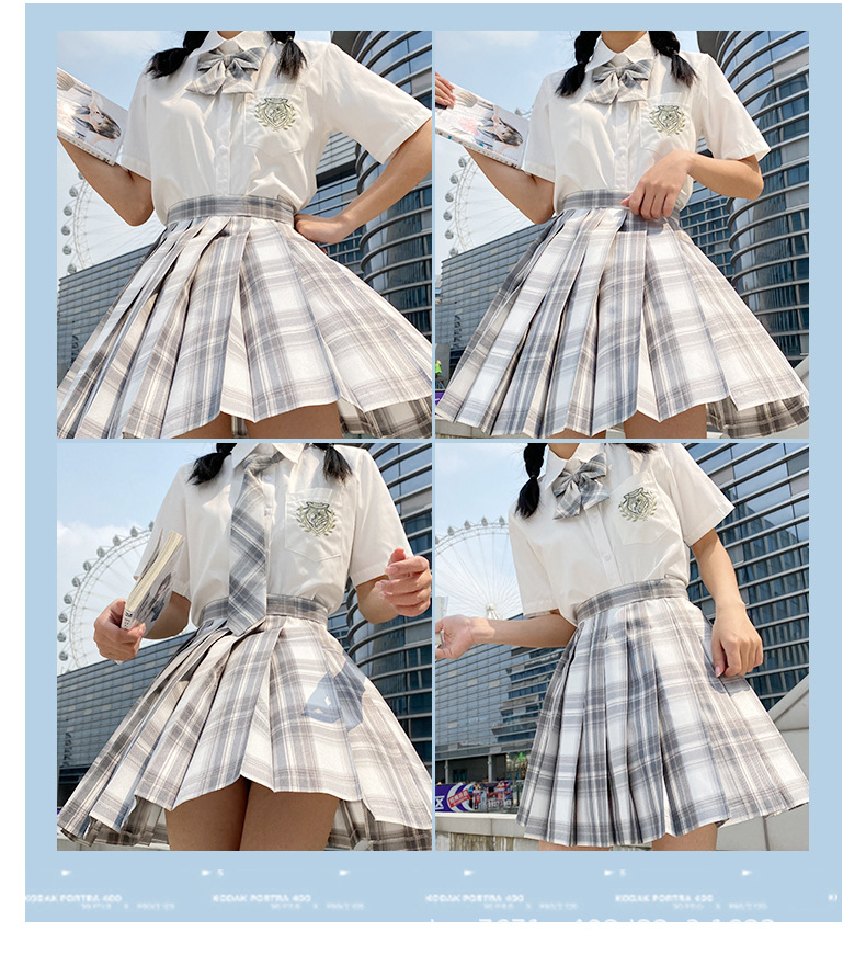 jk制服套装2021夏季12星座图标衬衫女原创百褶裙学院风学生jk校服